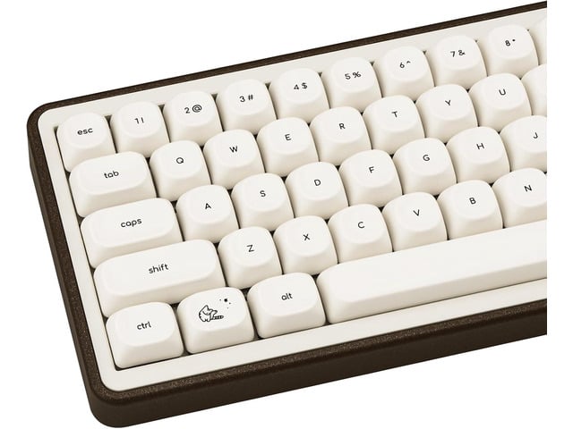 PBT Keycaps Set 124 Keys, Minimalist Style Custom White Cat Keyboard Dye-Sublimation MOA Profile Keycaps 60 65 75 100 Percent
