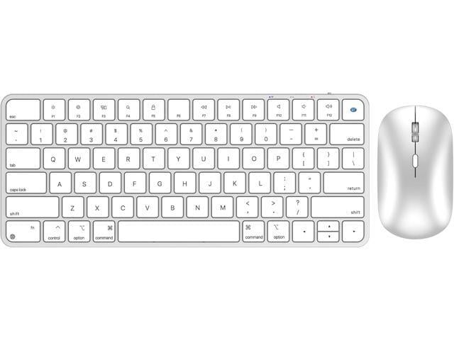 Bluetooth Keyboard and Mouse for Mac, Rechargeable, Mini Size, Ultra Slim, Quiet Typing, 4 Level DPI, Wireless Keyboard and Mouse Compatible with...