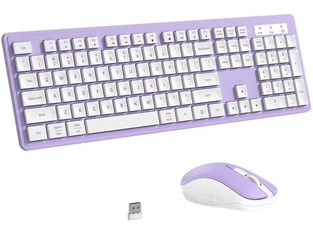 Wireless Keyboard and Mouse, 2.4GHz Cordless Keyboard Mouse Combo, Optical Mouse, Plug and Play USB Receiver, Compatible with Windows, Mac, Laptop,...