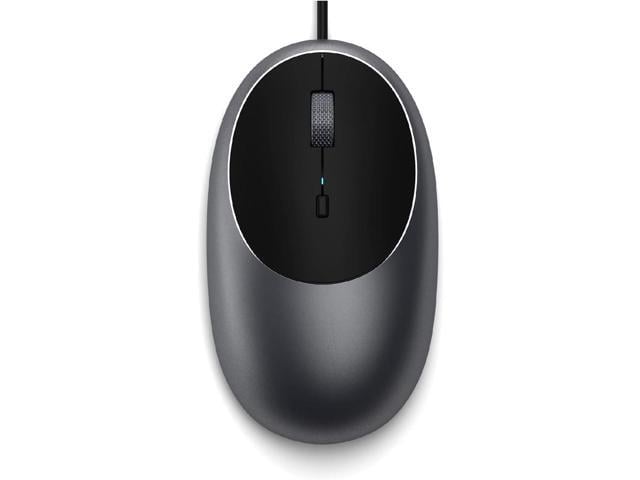 Apple Satechi Aluminum C1 Wired USB C Mouse, Optical Computer Mouse for MacBook Air/Pro M5/M4, iPad Air/Pro M5/M4/M3, iPad mini, Mac mini, iMac - Space Gray
