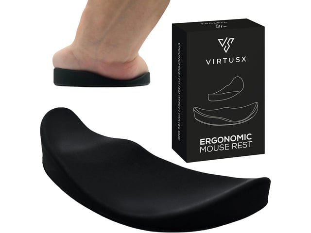 Virtusx Ergonomic Wrist Rest for Mouse, Right-Handed Gliding and Sliding Palm Wrist Support Pad, Carpal Tunnel and Pain Relief, Desk Accessories...