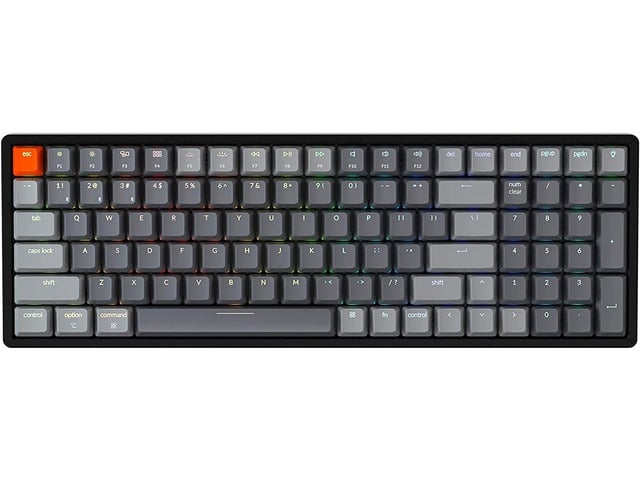 Keychron K4 Bluetooth Wireless Mechanical Keyboard RGB LED Backlit, Hot-swappable Compact 100 Keys USB Wired Computer Gaming Keyboard Aluminum...