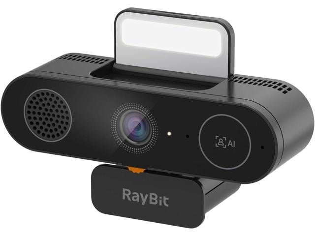 5-in-1 Design 4K Webcam with Speaker and Microphone, Built-in Light, Privacy Cover, AI Auto-Framing Cam, Computer USB C Web Camera for PC, Desktop,...