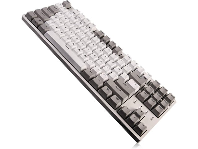 DURGOD Taurus K320 TKL Mechanical Gaming Keyboard - 87 Keys - Double Shot PBT - NKRO - USB Type C (Cherry Silent Red, White)