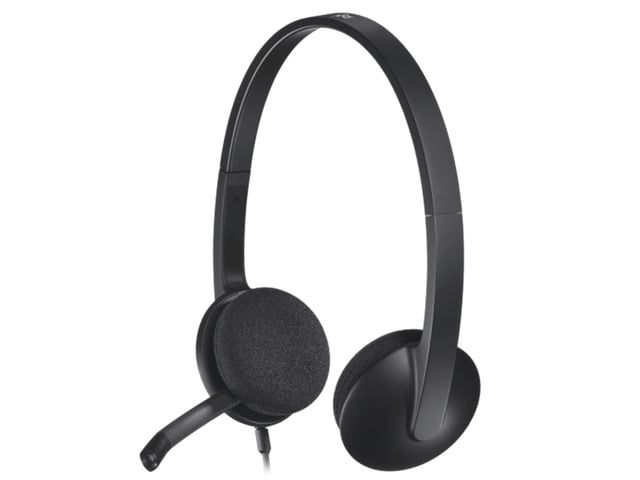 Logitech H340 USB Wired Computer Headset with Microphone, Multifunction Digital Sound, Noise Cancelling Microphone, Adjustable Headband, for...