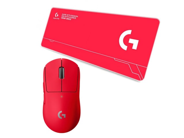 Logitech G PRO X Superlight 2 SE Red Wireless Gaming Mouse + DESK MAT F005-1-red Fine Surface Mouse Pad Combo, 60g Pro-Grade, 5 Programmable...