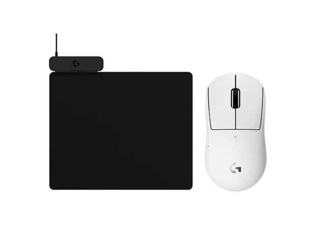 Logitech G PRO X Superlight 2c White Lightweight RGB Wireless Gaming Mouse + POWERPLAY 2 Black Wireless Rechargeable Mouse Pad Combo, Low Latency,...