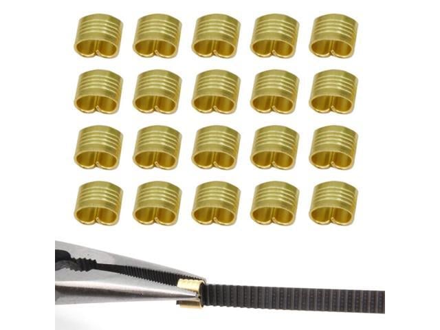 2GT Belt Clamp, Copper Buckle, Wire Cable Connector, 3D Printer Belt Crimps Ends fits for 6mm 3D Printer Belt,20pcs/Pack (Belt Clamp-20pcs)