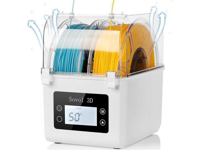 Sovol Filament Dryer 2025, SH01 Filament Dehydrator 3D Printer Spool Holder with Upgraded Fan, Dry Box for Keeping Filament Dry, Compatible with...