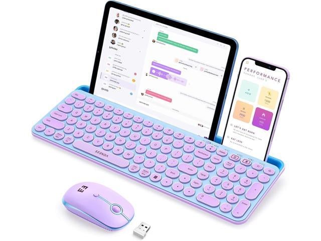 seenda Bluetooth Keyboard and Mouse for iPad, CTU-301 Wireless Multi-Device Connection Bluetooth+2.4G Keyboard Mouse Combo with Tablet Holder for...
