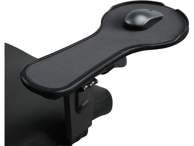Ergonomic Adjustable Arm Rest Mouse pad for Chair, Mouse Extension Platform Tray with Mouse Baffle to Prevent Falling, Attaches to Chair, Black...