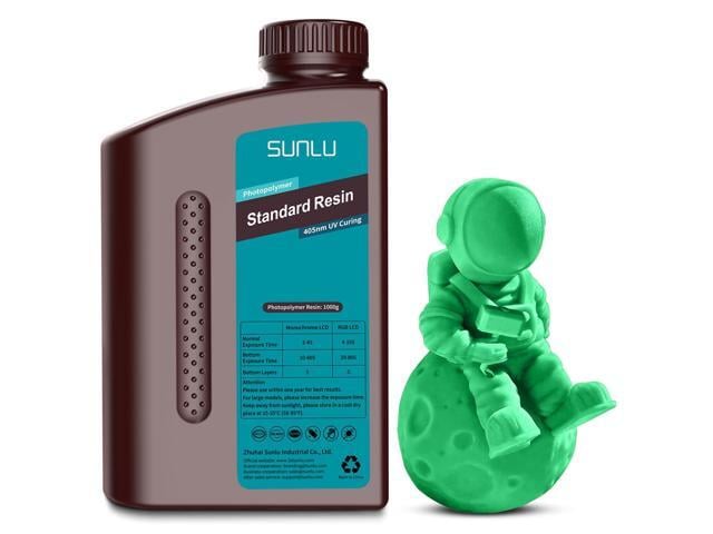SUNLU 3D Printer Resin 1kg, Fast Curing Standard 3D Resin for LCD DLP SLA Resin 3D Printers, 395 to 405nm UV Curing 3D Printing Liquid Photopolymer...