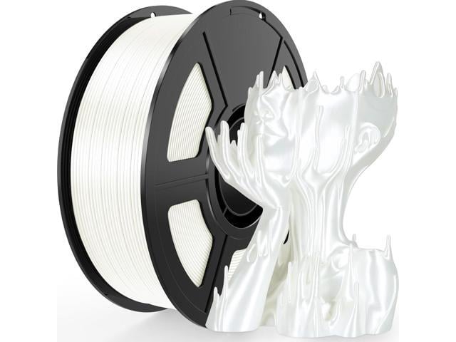 Silk White PLA Filament 1.75mm 1kg(2.2lbs), High Speed Pearl 3D Printer Filament PLA for Fast Printing, Low Warp & Clog-Free, Dimensional Accuracy...