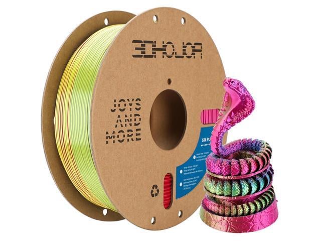 Silk PLA Filament 1.75mm Red Yellow Blue Triple Color PLA 3D Printer Filament 3 in 1 Coextrusion 1KG Spool(2.2lbs) 3D Printing Filament Dimensional...