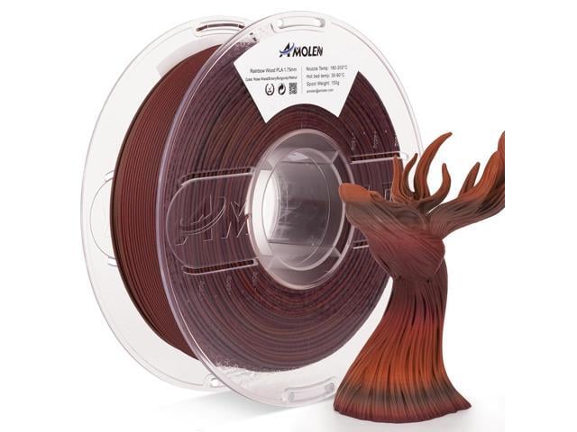 AMOLEN 3D Printing Filament Dark Wooden Rainbow Color Change Printer Filament PLA 1KG Spool 1.75mm 1.75mm Dry Rose Wood/Ebony/Burgundy/Walnut...