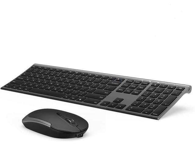 Wireless Keyboard and Mouse, Vssoplor Rechargeable Quiet Full-Size Keyboard and Mouse Combo Set Ultra Slim Design for Laptop, PC, Notebook,...