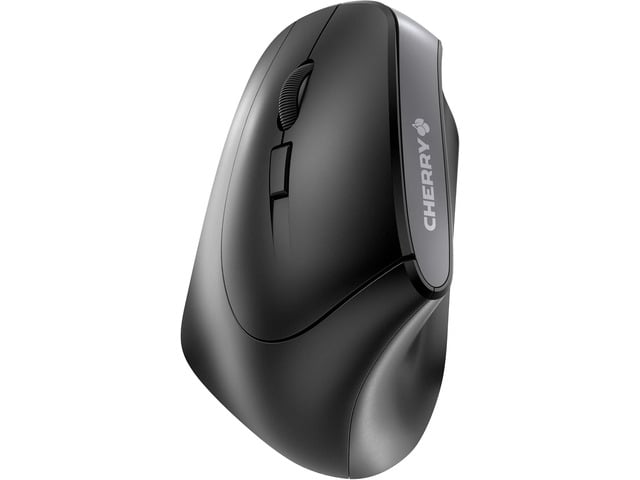 Cherry MW 4500 - Ergonomic Wireless Mouse - Left-Handed - 1200 dpi - Thumb Buttons - Extra Small Nano Receiver, Black (JW-4550)