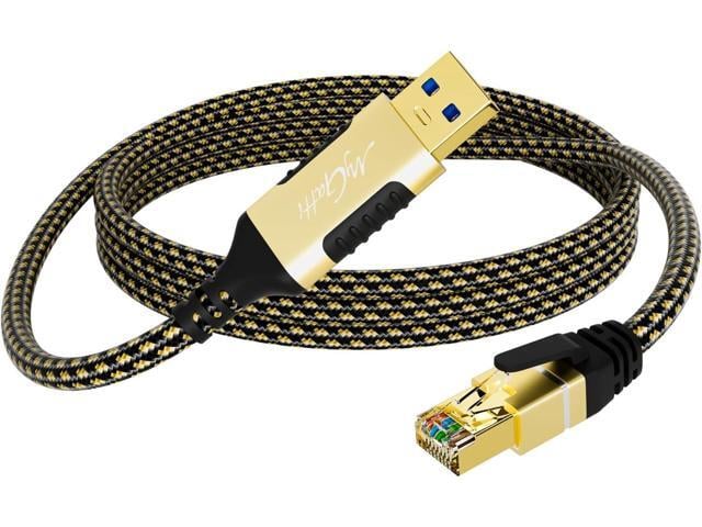 USB to Ethernet Cable 50 FT, USB-A 3.0 to RJ45 Cable, FTP, 1Gbps High-Speed-Shielded LAN Network Cable, Directly Connected, Compatible with Laptop,...