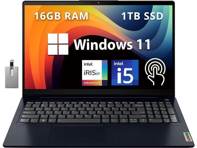 Lenovo IdeaPad 15.6' FHD Touchscreen Laptop, Intel Core i5-1155G7, 16GB RAM, 1TB PCIe SSD, Intel Iris Xe Graphics, HD Webcam, Num Pad, WiFi 6, Win...
