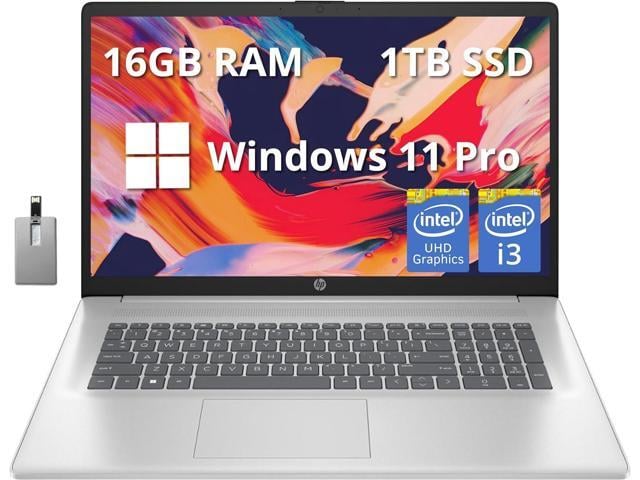 HP 17.3' Full HD Laptop, Intel Core i3-1215U Processor, 16GB RAM, 1TB PCIe SSD, Intel UHD Graphics, Numeric Keypad, 720p HD Webcam, Windows 11 Pro,...