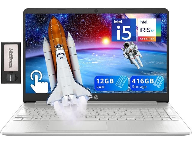HP 15.6' HD Touchscreen Laptop, Intel i5-1155G7, 12GB RAM, 416GB Storage(256GB SSD + 160GB Docking Station Set), Intel Iris Xe Graphics, HD Webcam,...