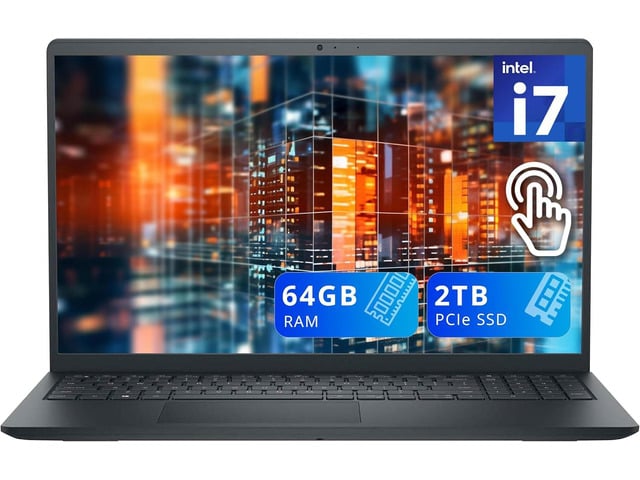 Dell Inspiron 3530 15.6' FHD Touchscreen Laptop, Intel i7-1355U, 64GB RAM, 2TB PCIe SSD, Intel UHD Graphics, Numeric Keypad, Wi-Fi 6, HD Webcam,...