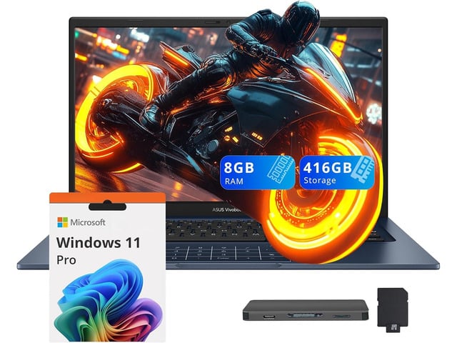 ASUS Vivobook 14 14'' FHD IPS Business Laptop, Intel Core 5-120U, 8GB RAM, 416GB Storage (256GB SSD+160GB Docking Station Set), Intel Graphics,...