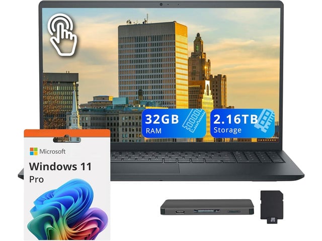 Dell Inspiron 15.6' FHD Touchscreen Laptop, Intel Core i5-1334U, 32GB RAM, 2.16TB Storage(2TB SSD+160GB Docking Station Set), Intel UHD Graphics,...