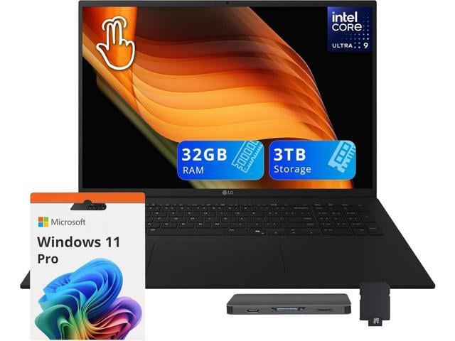LG Gram 17' WQXGA Touchscreen Laptop, Intel Ultra 9 288V, 32GB RAM, 2TB Storage (1TB SSD+1TB Docking Station), Intel Arc Graphics, Backlit...