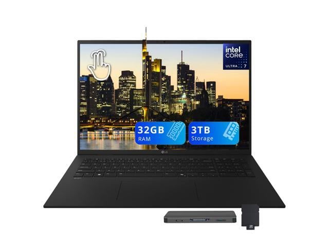LG Gram 17'' WQXGA Touchscreen Laptop, Intel Ultra 7 258V, 32GB RAM, 3TB Storage(2TB SSD + 1TB Docking Station Set), Intel Arc Graphics, Backlit...