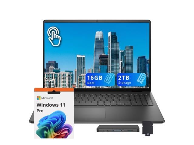 Dell 16' FHD+ Touchscreen Business Laptop, Intel Core 7 150U, 16GB RAM, 2TB Storage(1TB SSD+1TB Docking Station Set), Intel Graphics, Backlit...