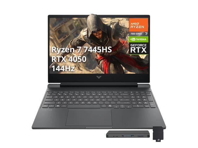 HP Victus 15.6' FHD 144Hz Gaming Laptop, AMD Ryzen 7 7445HS, NVIDIA GeForce RTX 4050, 16GB DDR5, 512GB PCIe SSD, Backlit Keyboard, Copilot, Windows...