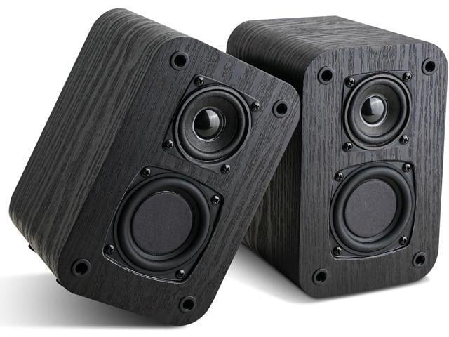 Passive Bookshelf Speakers for Home Theater Surround Sound, Satellite Stereo Speakers with Crisper Sound and Classic Wood Grain for Record...