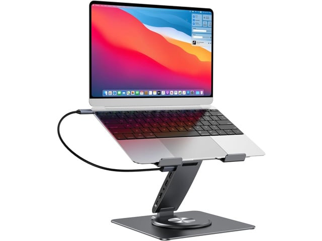 Apple Laptop Docking Station for MacBook Pro/Air/Dell/HP/Surface HC 11-in-1 USB C Hub 360°Rotatable Laptop Stand with USB Hub 4K HDMI USB 3.0 PD100W...