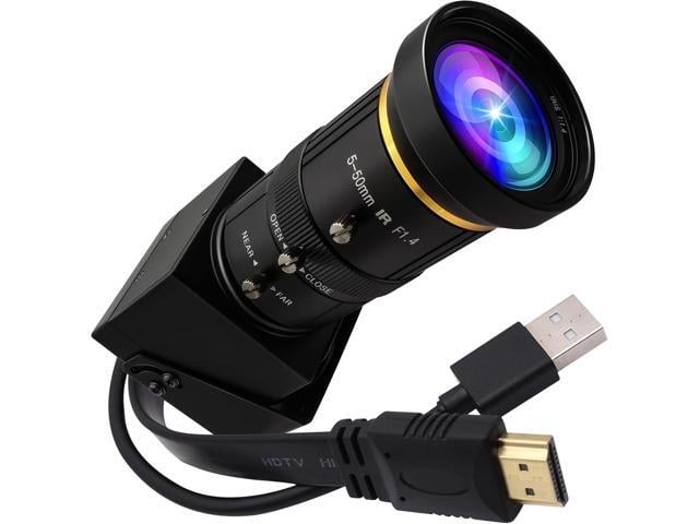 ELP 4K HDMI USB Camera Manual Zoom Webcam Dual Output Telephoto Camera for Computer TV Projector 5-50mm 10X Zoom Camera Mini Lightburn Camera...