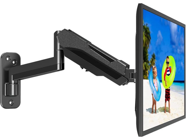 MOUNTUP Single Monitor Wall Mount for Max 32 Inch Computer Screen, Fully Adjustable Gas Spring Monitor Arm, Wall Mounted Monitor Holder Support...