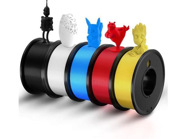 3D Printer Filament PLA 1.75mm 3-D Printing Materials 5 Colors Bundle Print Filimate 1.75 mm White Black Red Blue Yellow Filiment1.75 Accuracy...