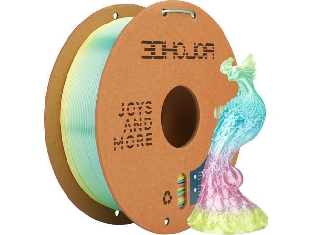 Silk PLA 3D Printer Filament 1.75mm Silk Shiny Fast Gradient Color Change Rainbow Multicolor PLA Filament 1kg (2.2lbs) /Spool for FDM 3D...