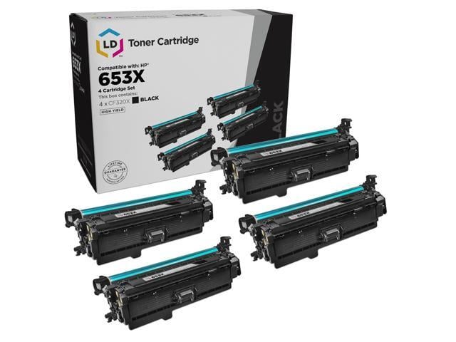 HP LD Products Compatible Toner Cartridge Replacement for HP 653X CF320X High Yield (Black, 4 Cartridge Pack)
