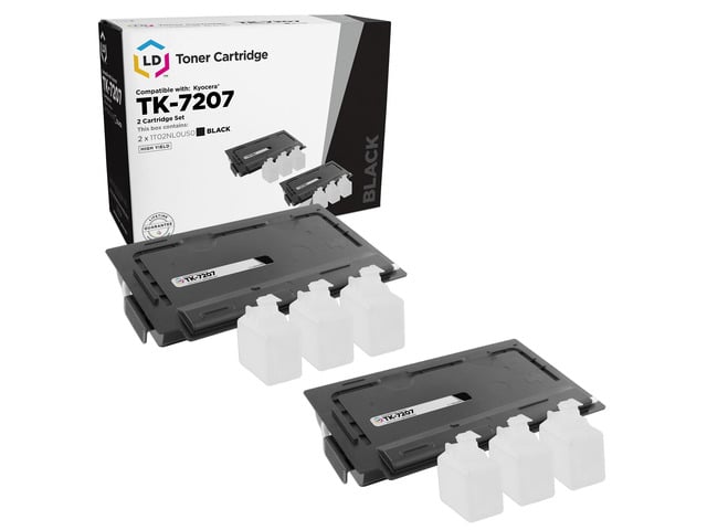 LD Products Compatible Toner Cartridge Replacement for Kyocera TK-7207 1T02NL0US0 (Black, 2-Pack)