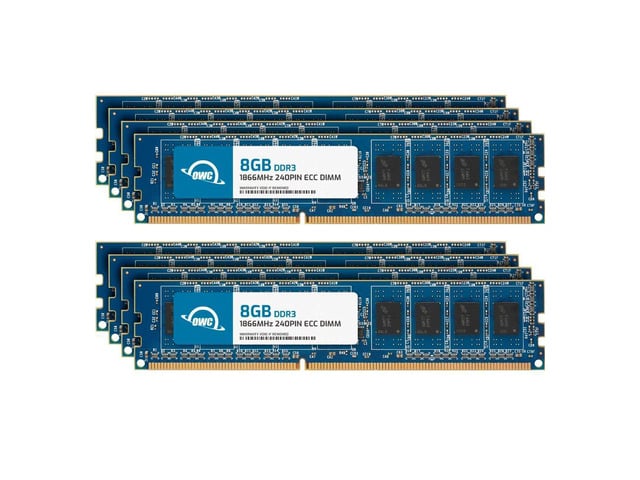 OWC 64GB (8x8GB) DDR3 1866 PC3-14900 CL13 2Rx8 240-pin 1.5V ECC Unbuffered UDIMM Memory RAM Module Upgrade Kit for Select Desktops, Workstations,...