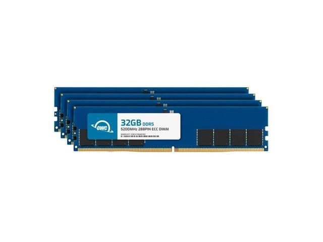 OWC 128GB (4x32GB) DDR5 5200 PC5-41600 CL42 2Rx8 288-pin 1.1V ECC Unbuffered UDIMM Memory RAM Module Upgrade Kit for Select Workstations or Servers