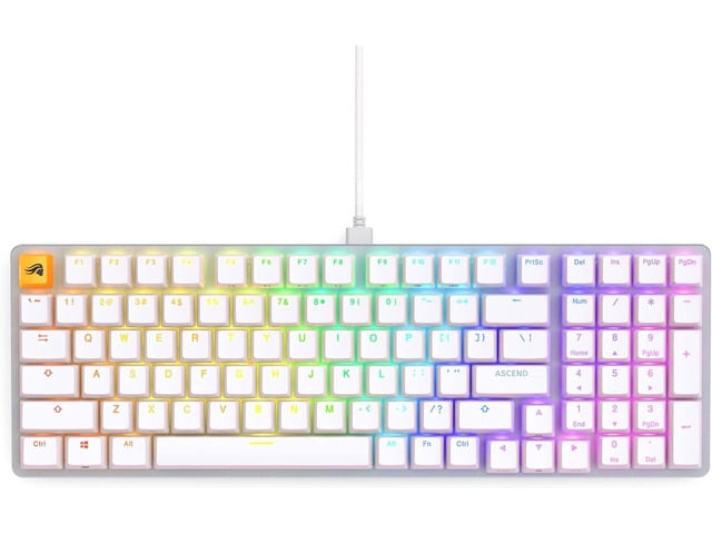 Glorious GMMK 2 Small Gaming Keyboard Base- Barebones Kit- TKL Hot Swappable DIY White Mechanical Keyboard - Wired, RGB Backlit,- PC Setup...