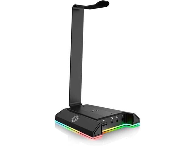 Headset Stand, Headsets Holder with 7.1 Surround Sound & RGB Light, Gaming Headset Stand with USB & 3.5mm Port, Headphone Stand Perfect Gaming...