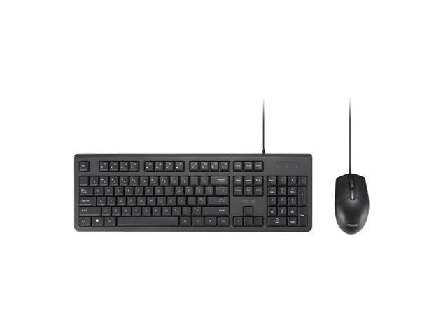 ASUS KM100 Wired Office Keyboard & Mouse Combo - Plug and play, quiet keys, Symmetric design fits both hands, 2-level adjustable keyboard feet, 12...
