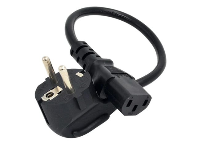 EU Power Cable Euro Type F Schuko Plug IEC C13 Power Supply Cable for PC Computer Monitor Printer TV(0.3M,EU Plug)