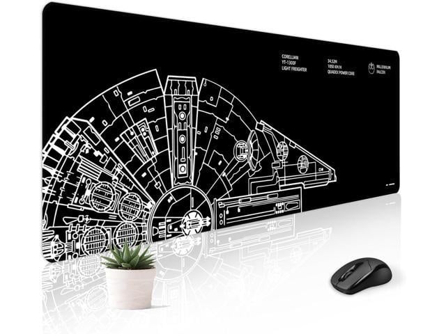 Mousepad Desk Mat Gaming Large Keyboard Cute Office Desktop Computer Laptop Black XXL Long Giant Big Cool Modern Design Unique for Women Girls Men...