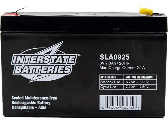 Interstate Batteries 6V 7Ah Battery (F1 Terminal) SLA AGM VRLA Rechargeable Replacement for Electric Fences, UPS Backup Systems, Solar, Medical...