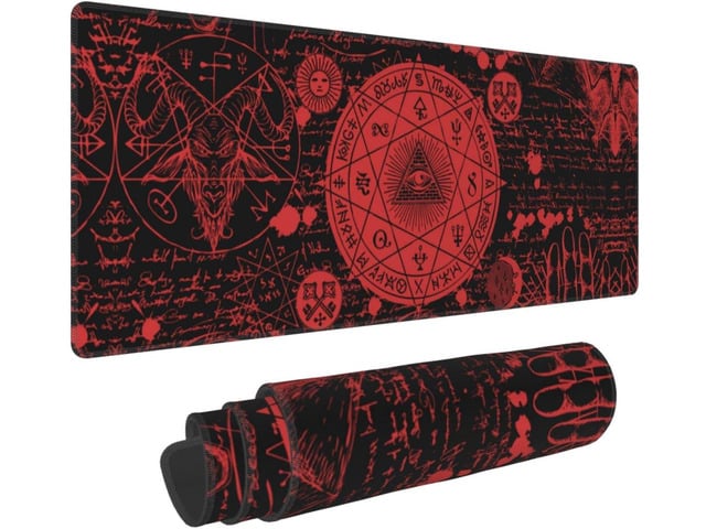 Vintage Mystic Goth Witchy Mouse Pad Extended Large Gaming Mouse Pad XL Oversized Desk Pad Stitched Edges 31.5 X 11.8 Inch