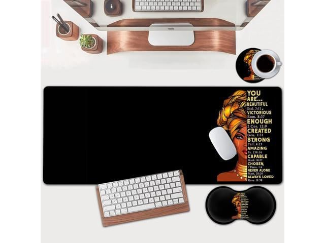 Large Mouse Pad, Extended Office Desk Pad 31.5x11.8in,Ergonomic Memory Foam Mouse Wrist Rest Support for Home Office Computer Writing Pad,African...